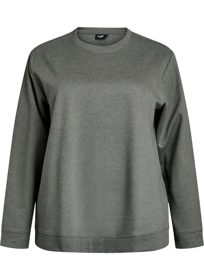 Sweatshirt med rund hals, Gr&oslash;n, Packshot image number 0