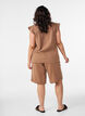 L&oslash;se shorts i bomuldsmusselin med h&oslash;j talje, Brun, Model image number 2