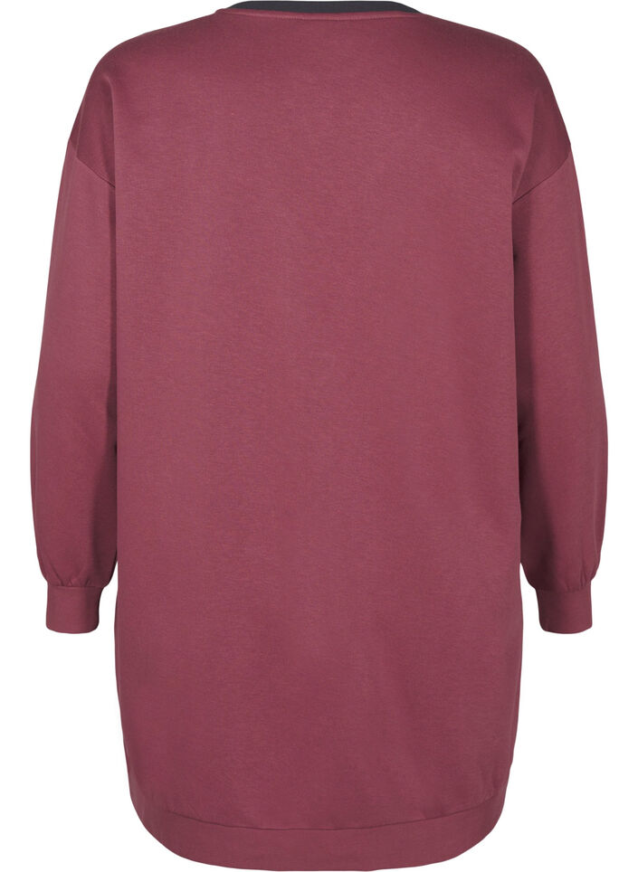 Lang sweatshirt med colorblock, Rose B. Color Block, Packshot image number 1