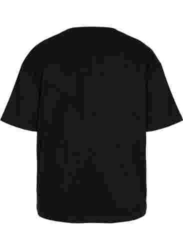 Trænings t-shirt i bomuld, Black, Packshot image number 1
