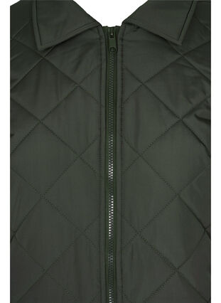 Kort quiltet jakke med krave, Forest Night, Packshot image number 2