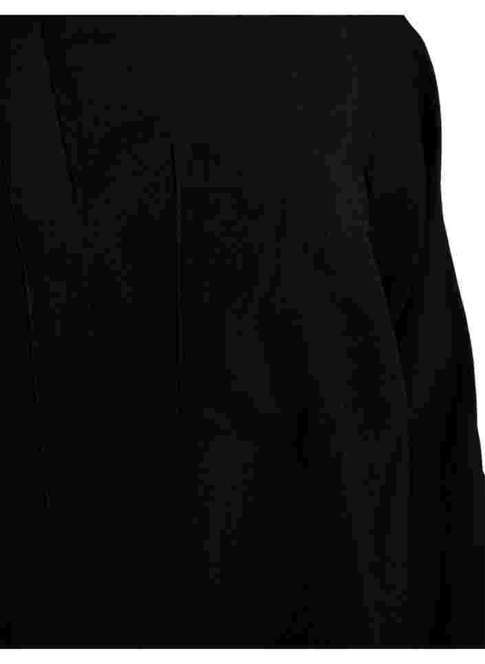 Lang skjorte i viskoseblanding, Black, Packshot image number 3