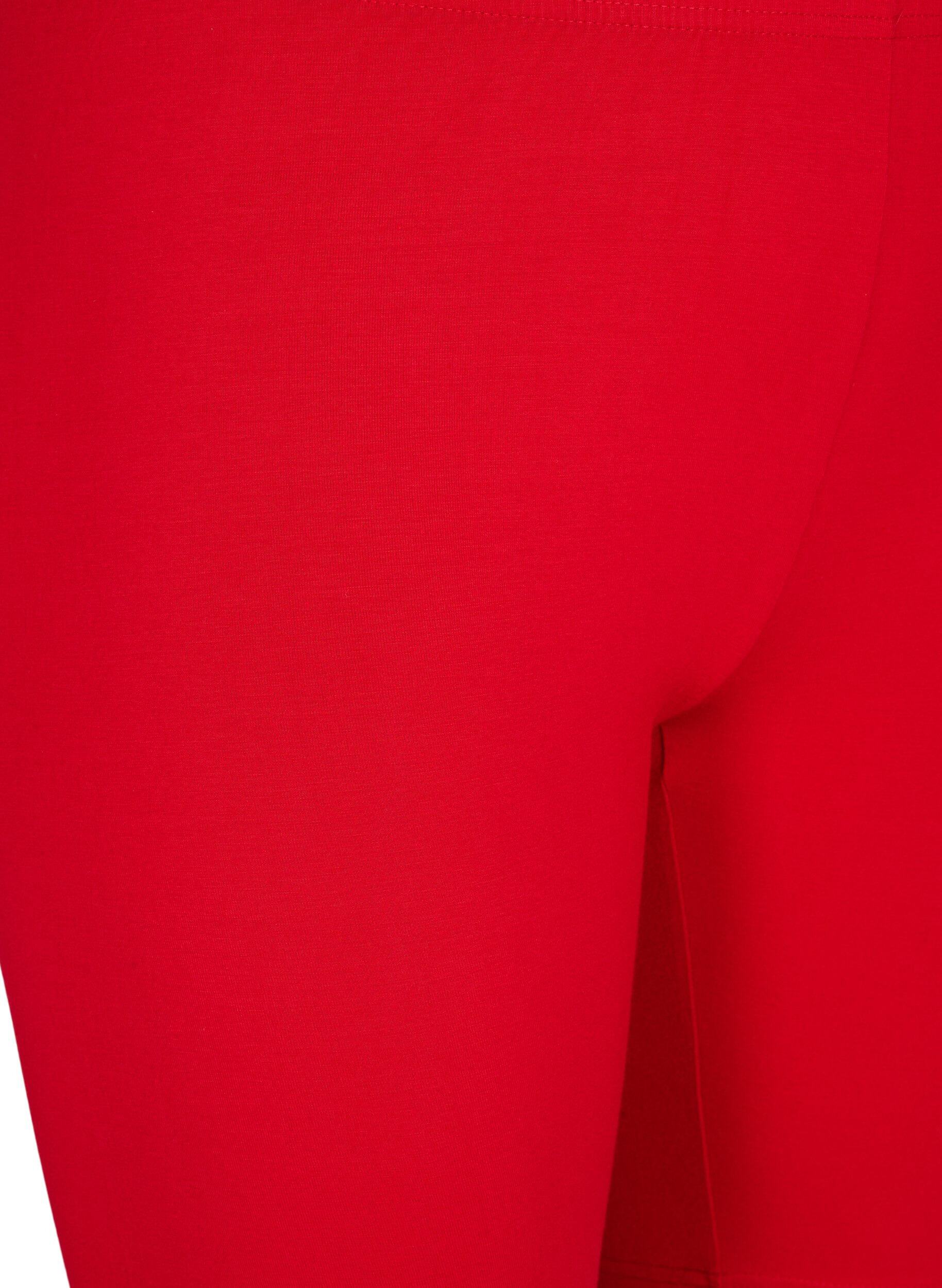 ZizziEnsfarvede basis cykelshorts, R&oslash;d, Packshot image number 2