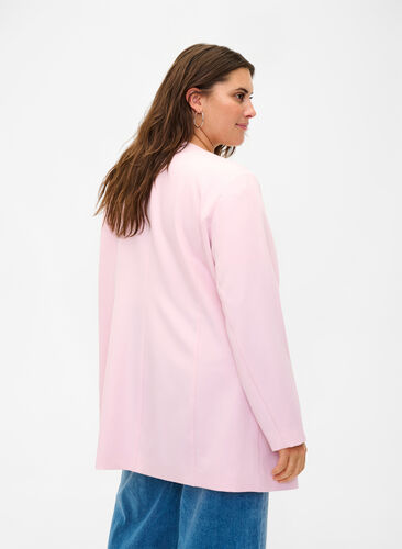 Forårsjakke med skjult knaplukning, Parfait Pink, Model image number 1