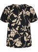 FLASH - Kortærmet bluse med print, Black Off White Fl., Packshot image number 0
