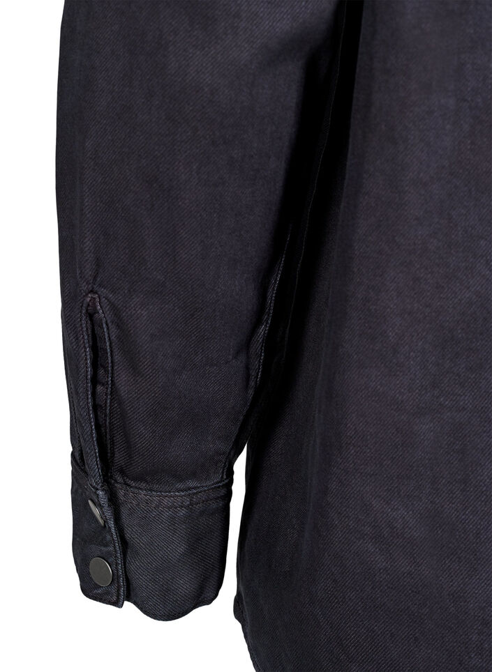 Denimskjorte med brystlommer , Sort, Packshot image number 3