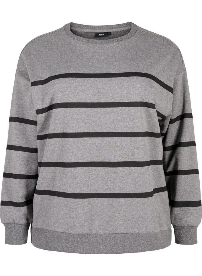 Sweatshirt med striber, MGM w. Black Stripe, Packshot image number 0