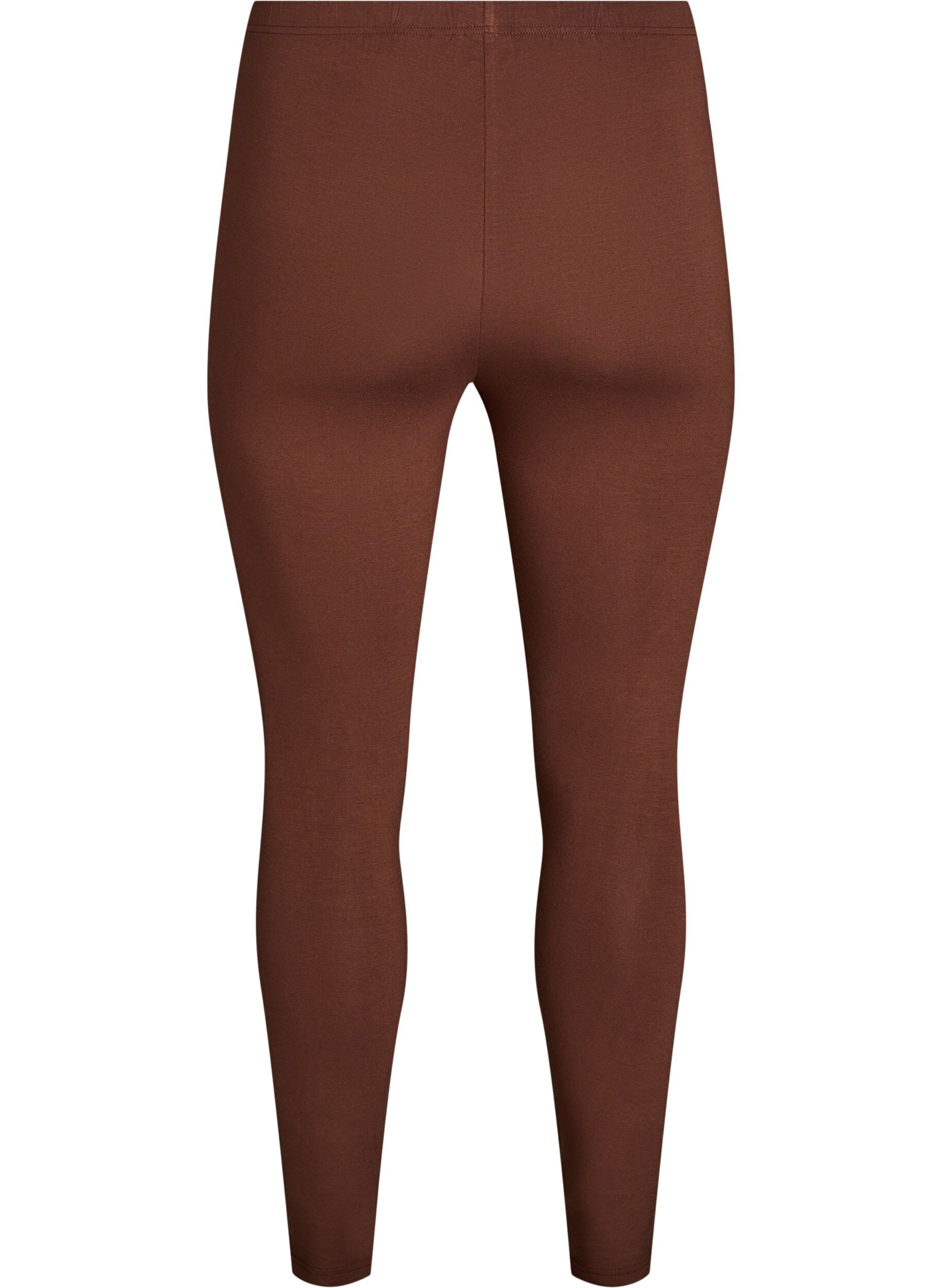 Zizzi Basis leggings i viskose, Brun, Packshot image number 1