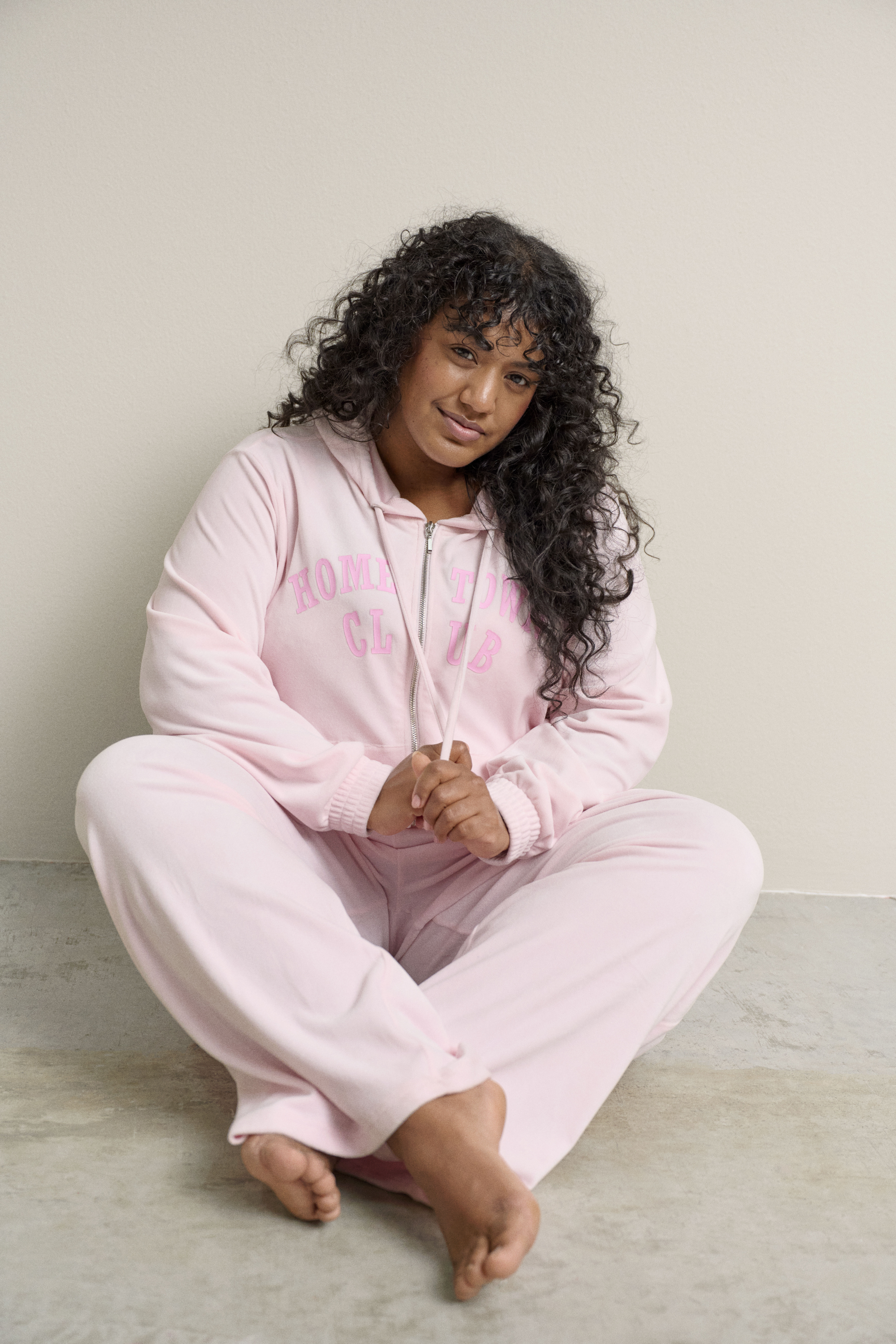 Zizzi Velour s&aelig;t i pink, , Model