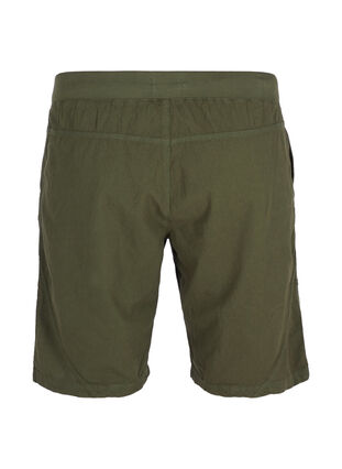 Løse shorts i bomuld med lommer, Ivy Green, Packshot image number 1