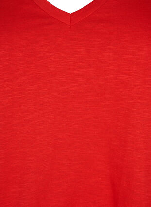 Kortærmet basis t-shirt med v-hals, Flame Scarlet, Packshot image number 2