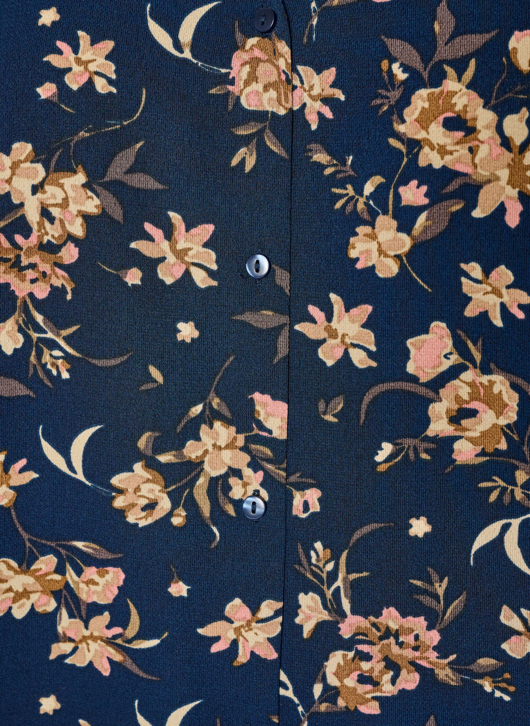 ZizziSkjortebluse med 1/2 &aelig;rmer, Bl&aring;, Packshot image number 2