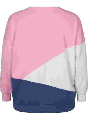 Sweatshirt med color-block, C. Pink C. Blocking, Packshot image number 1