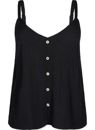 Viskose top med smalle stropper, Black