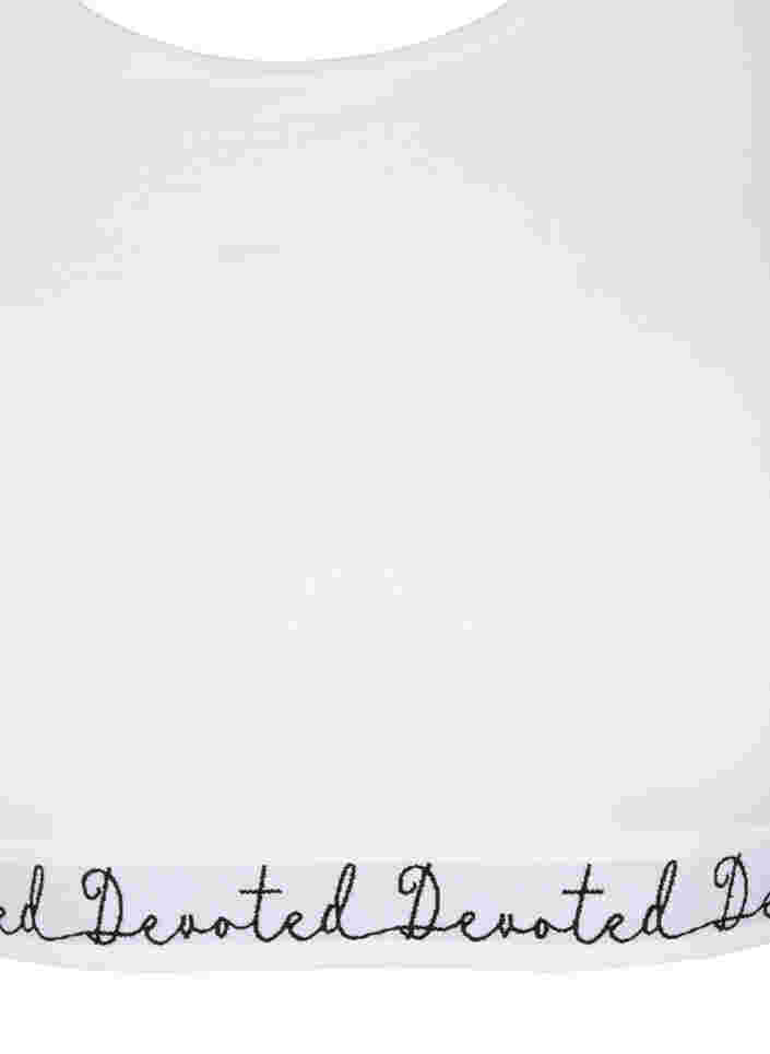 Bomulds bh med justerbare stropper, Bright White, Packshot image number 2