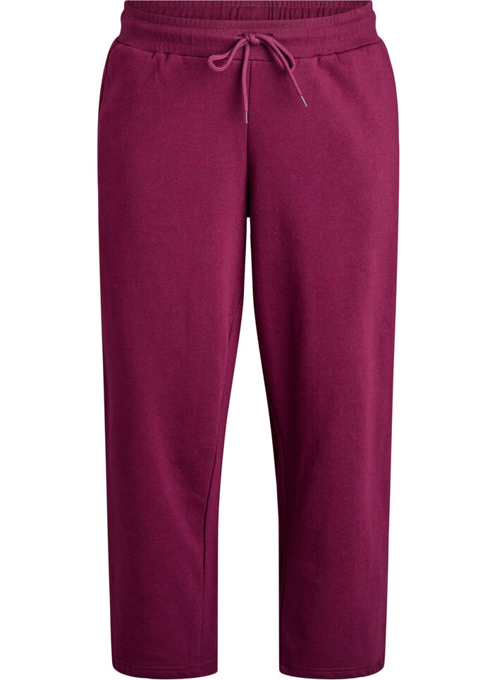 Sweatpants med lommer, M&oslash;rk Bordeaux, Packshot image number 0