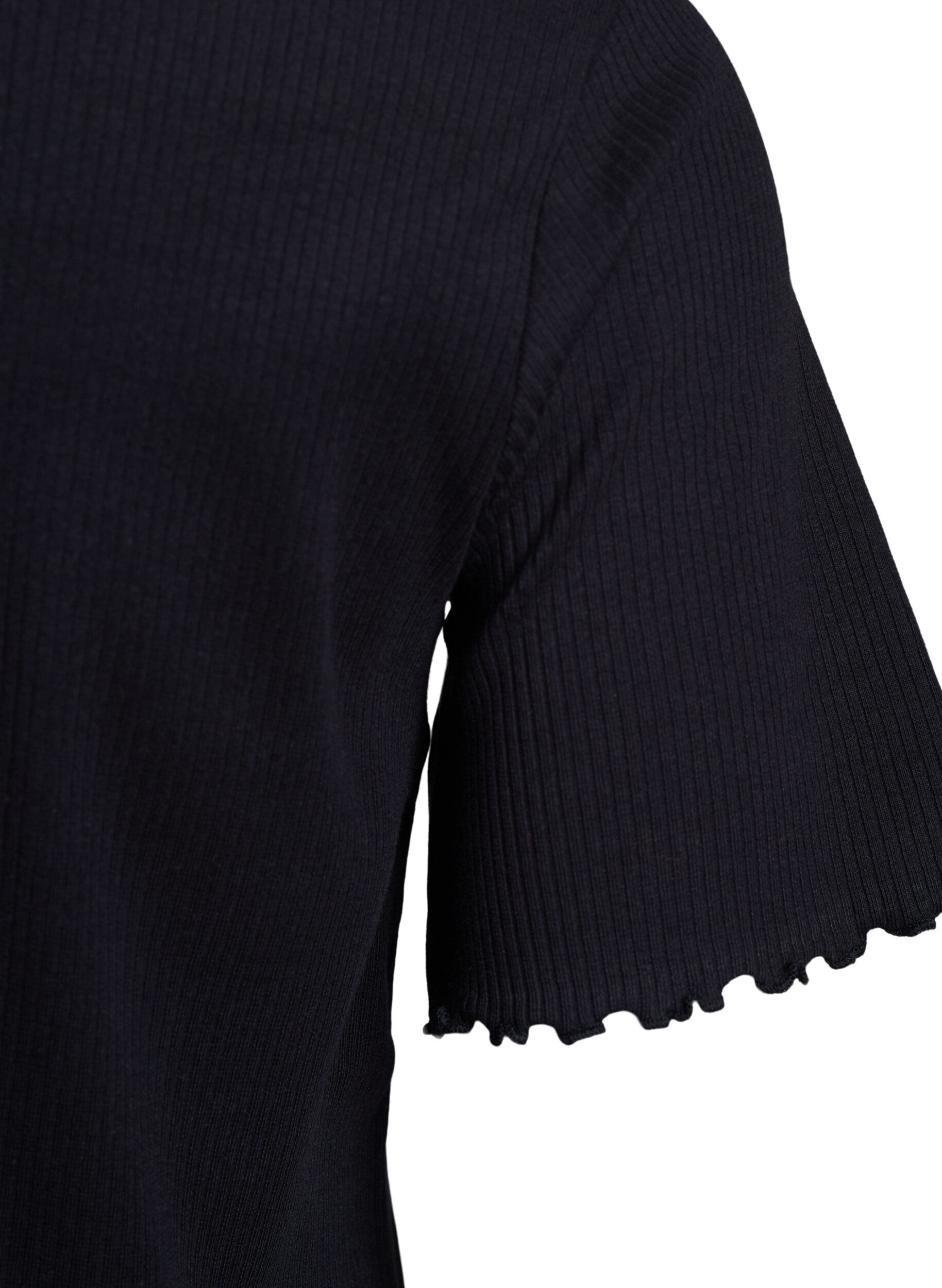 Zizzi Maxikjole i jersey med korte &aelig;rmer, Sort, Packshot image number 4