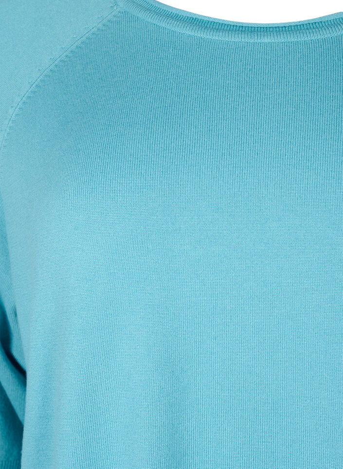 Viskose strikbluse med 3/4 ærmer, Reef Waters, Packshot image number 2