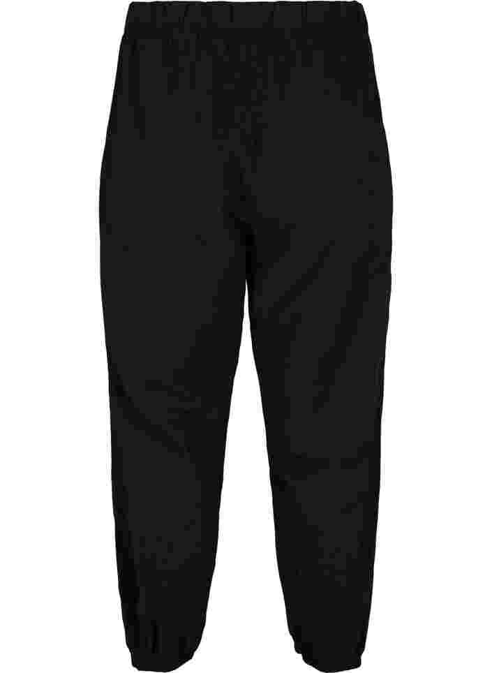 Cropped bukser i bomuld, Black, Packshot image number 1