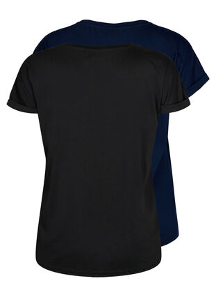 2-pak kortærmet t-shirts, Black / Navy Blazer, Packshot image number 1