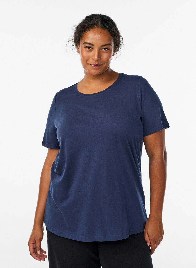 T-shirt med motiv, Bl&aring;, Model image number 0