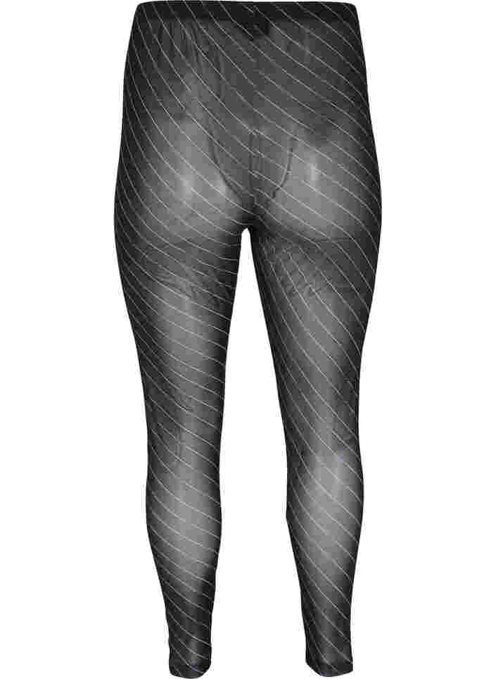 Mesh leggings med print, Black AOP, Packshot image number 1