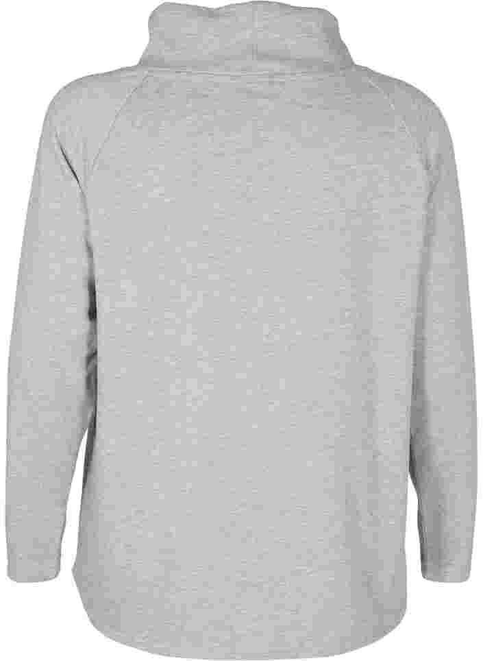 Sweatshirt med høj krave, Light Grey Melange, Packshot image number 1