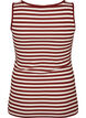 Stribet tanktop med ribstruktur, R&oslash;d, Packshot image number 1