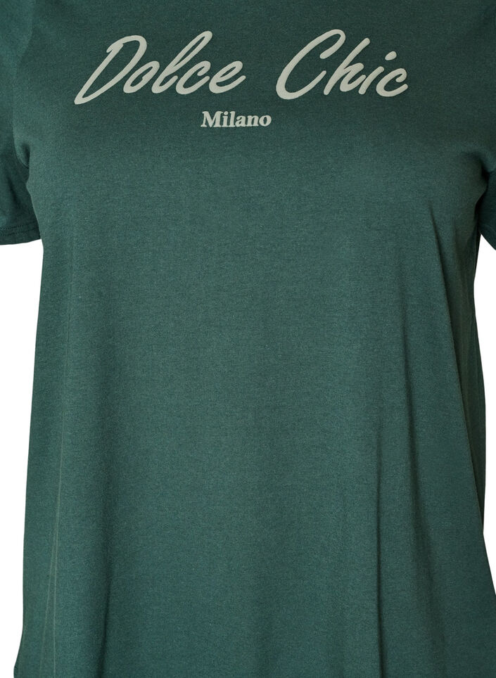 T-shirt i &oslash;kologisk bomuld med print, Gr&oslash;n, Packshot image number 2