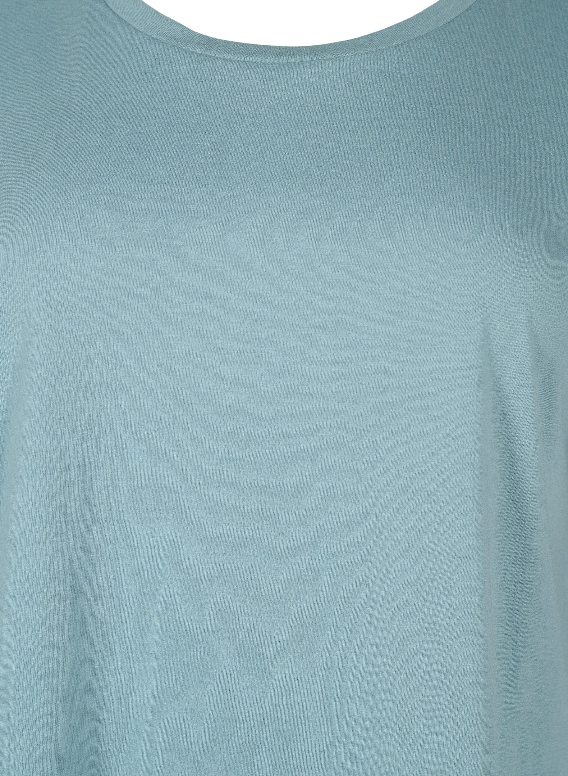 Zizzi 2-pak kort&aelig;rmet t-shirts, Bl&aring;, Packshot image number 4