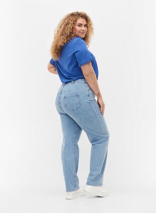 Ekstra højtaljet Megan jeans , Light blue, Model image number 1