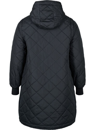 Quiltet 2-i-1 jakke med aftagelige ærmer, Black, Packshot image number 1