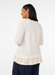 Struktureret bluse med fl&aelig;sekant, Vanilla, Model image number 2