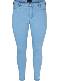Cropped Amy jeans med lynl&aring;sdetalje, Bl&aring;