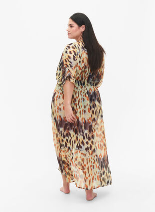 Strand kimono med print, Abstract Leopard, Model image number 1