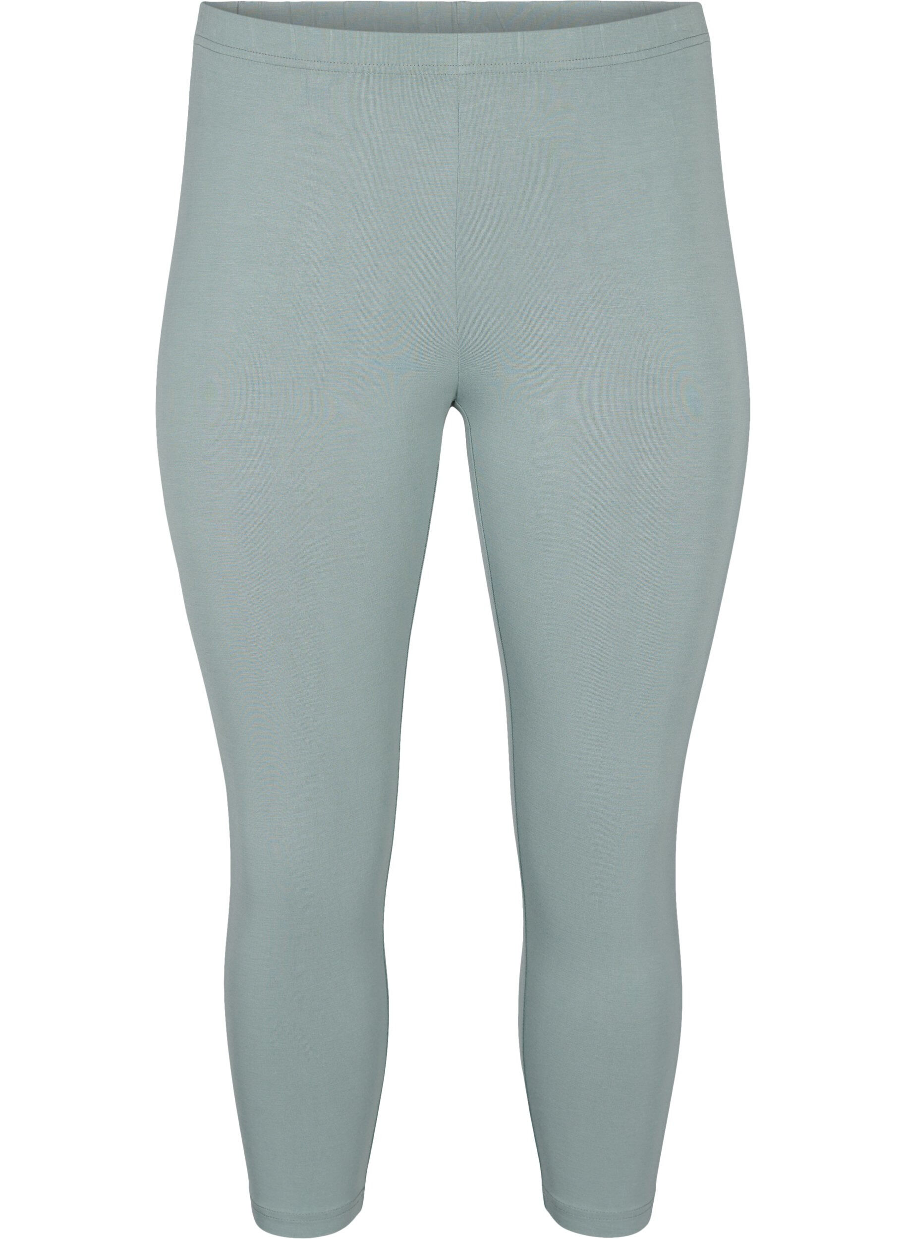 Zizzi Basis 3/4 leggings i viskose , Gr&oslash;n, Packshot image number 0