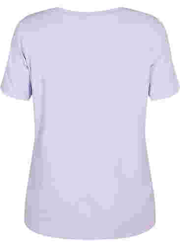 Kortærmet bomulds t-shirt med tryk, Lavender W. Love, Packshot image number 1