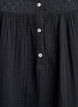 Bluse i bomuldsmusselin med broderi anglaise, Sort, Packshot image number 2