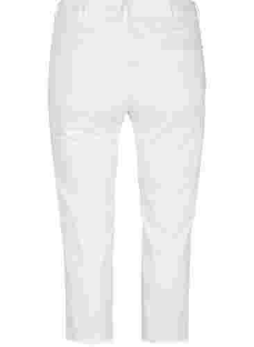 7/8 jeans med rå kanter og høj talje, White, Packshot image number 1