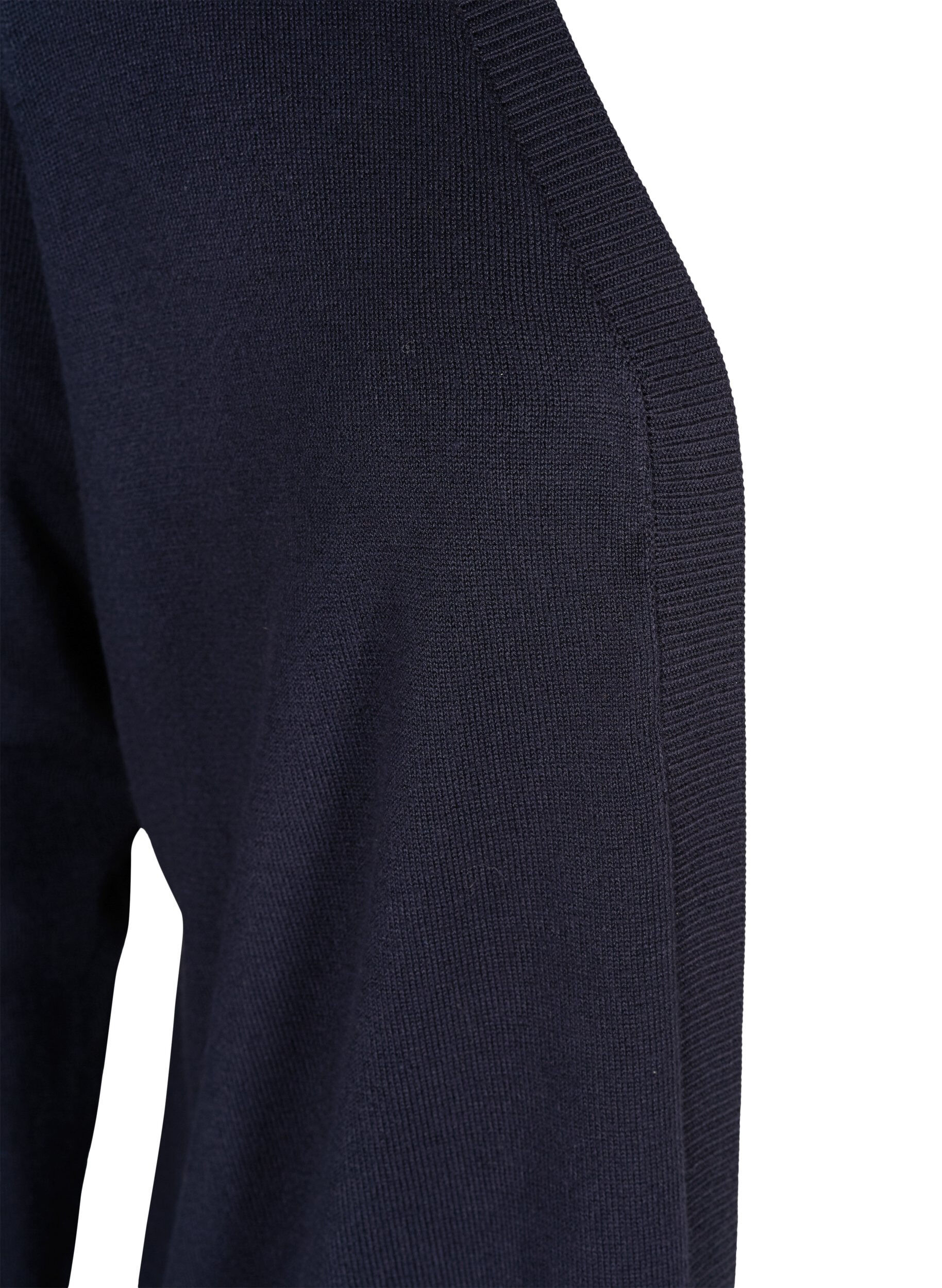ZizziLang strikcardigan i viskosemix, Bl&aring;, Packshot image number 2