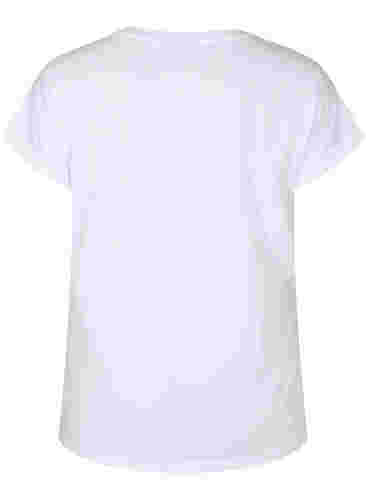 Kortærmet t-shirt i bomuldsblanding, Bright White, Packshot image number 1