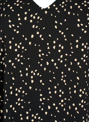 V-hals kjole med print, Black Dot AOP, Packshot image number 2