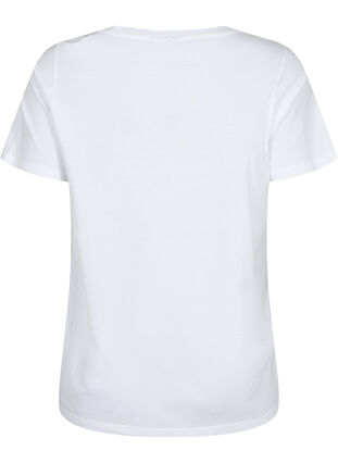 T-shirt i bomuld med broderi anglaise, Bright White, Packshot image number 1