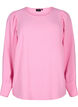 Langærmet bluse med tekstur, Rosebloom, Packshot image number 0