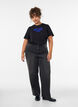 T-shirt i bomuld med tekstprint, Sort, Model image number 1