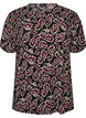 Bluse med korte &aelig;rmer og paisleyprint, M&oslash;rk Bordeaux, Packshot image number 0