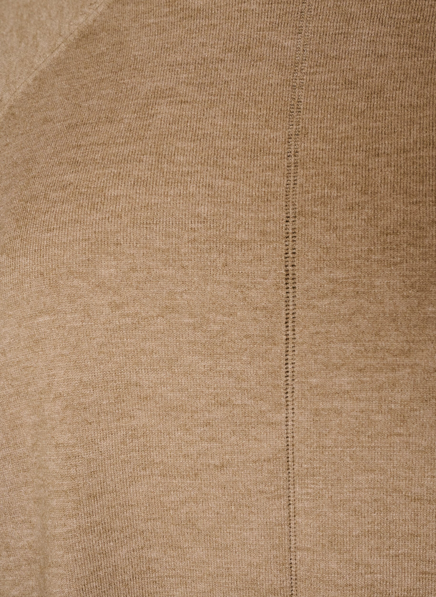 ZizziStrikbluse med rund hals og strikket m&oslash;nster, Beige, Packshot image number 2
