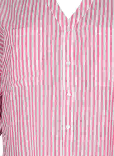 Stribet tunika med v-hals og knapper, Beetroot Stripe, Packshot image number 2