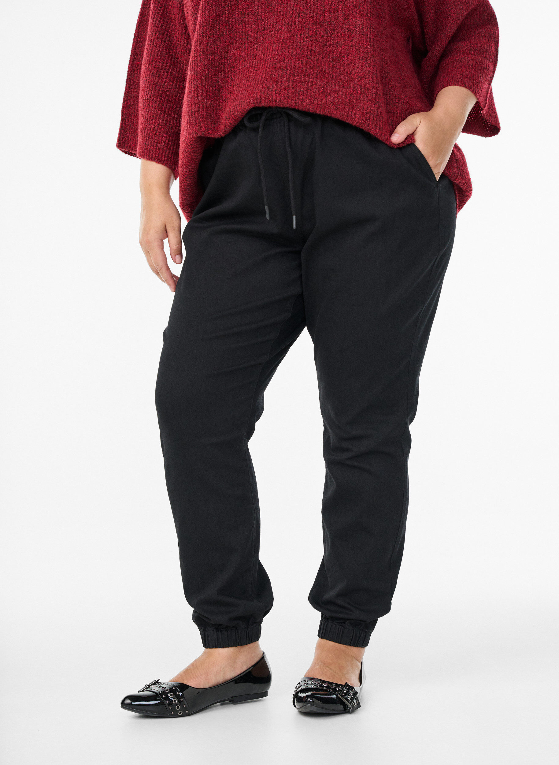 ZizziDenimjoggers med lommer, Sort, Model image number 2