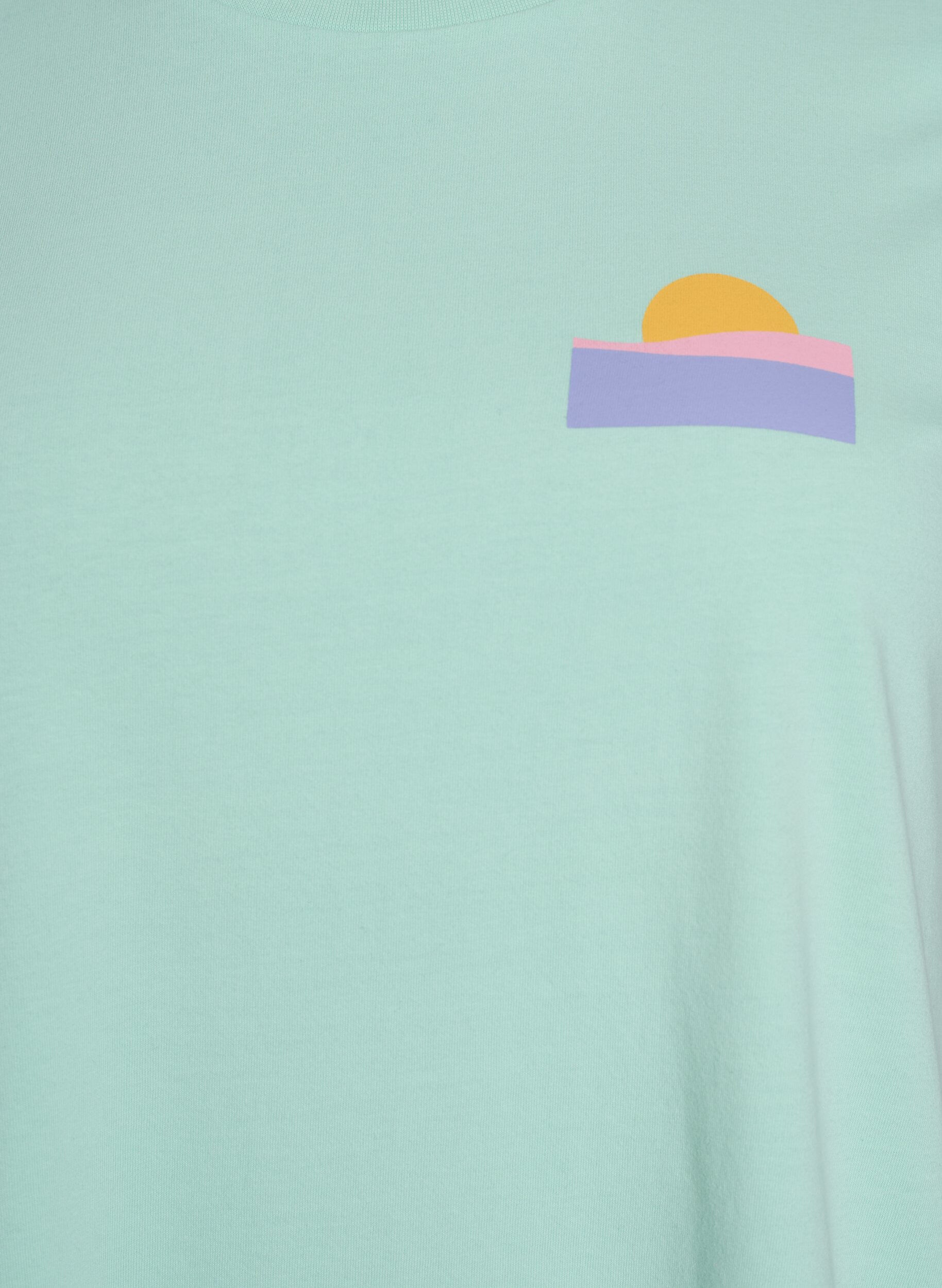 Zizzi T-shirt i &oslash;kologisk bomuld med rygprint, Gr&oslash;n, Packshot image number 2